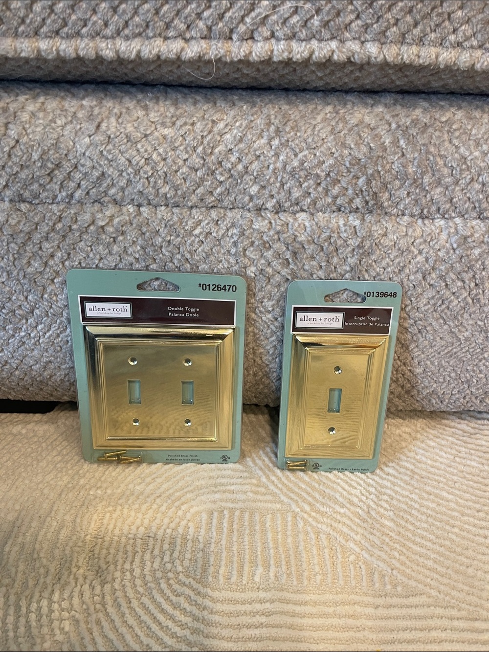 allen + roth Brass Toggle Light Switch Wall Plate Covers - Set of 2